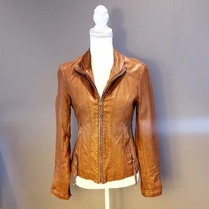 Dress Barn Tan Leather Style Jacket